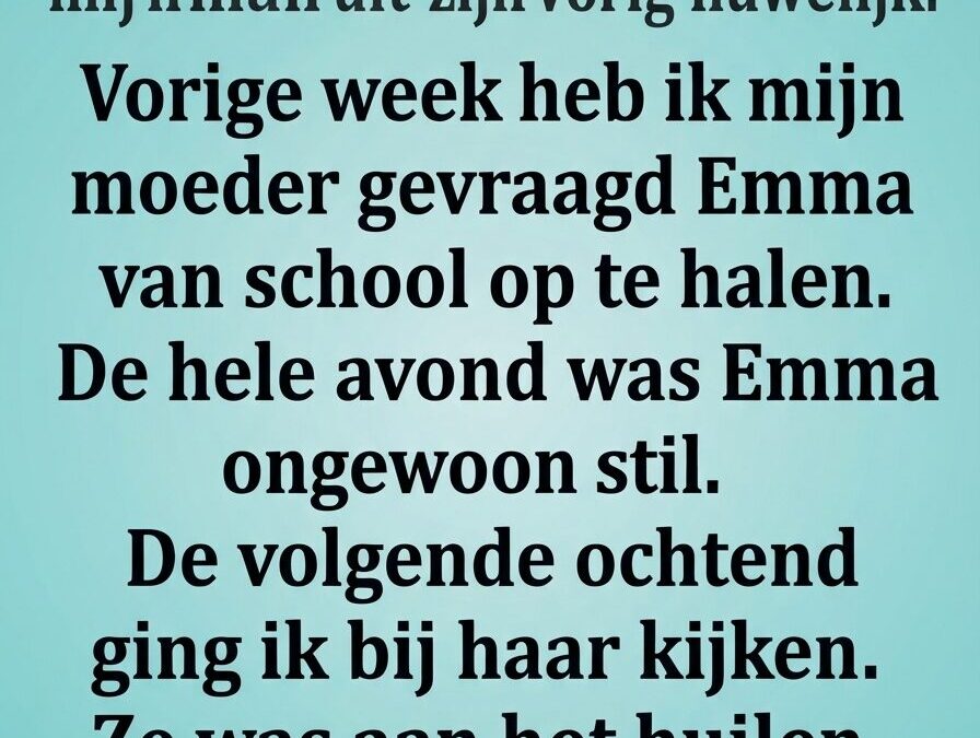 Emma Vroeg Zich Af of Ze Er Echt Bij Hoorde… Het Antwoord Veranderde Alles